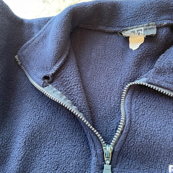 Vtg Polo Sport Ralph Lauren Navy Blue Zip Fleece Pullover Large 90s Made In USA - Picture 4 of 5